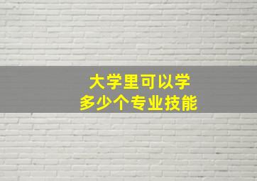 大学里可以学多少个专业技能