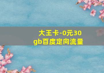 大王卡-0元30gb百度定向流量