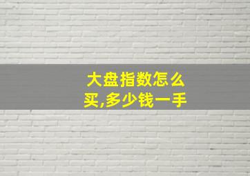 大盘指数怎么买,多少钱一手