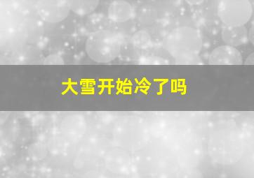 大雪开始冷了吗