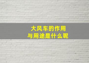 大风车的作用与用途是什么呢