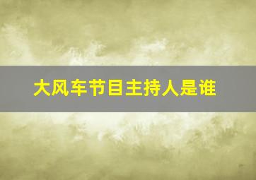 大风车节目主持人是谁