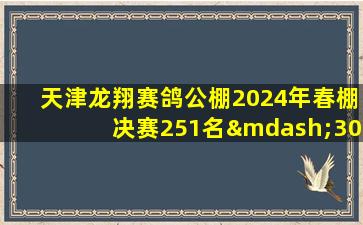 天津龙翔赛鸽公棚2024年春棚决赛251名—300名图片