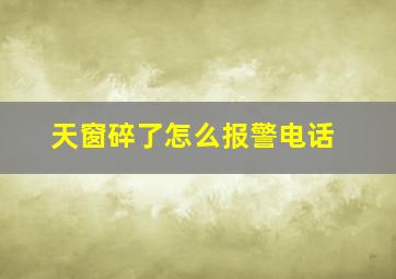 天窗碎了怎么报警电话