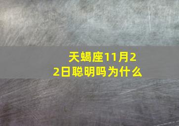 天蝎座11月22日聪明吗为什么