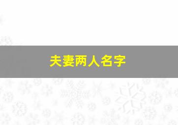 夫妻两人名字