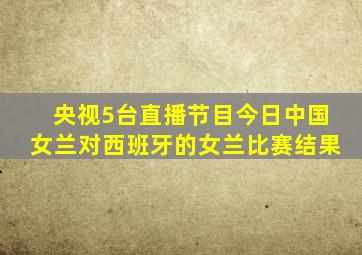 央视5台直播节目今日中国女兰对西班牙的女兰比赛结果