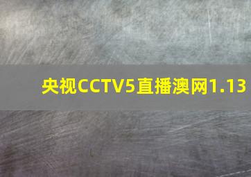 央视CCTV5直播澳网1.13