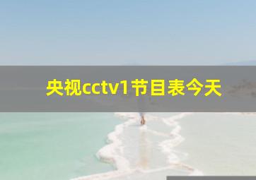 央视cctv1节目表今天