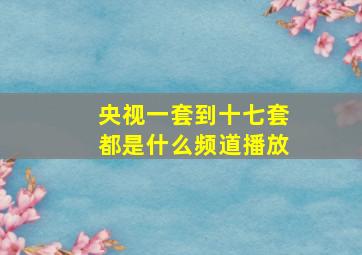 央视一套到十七套都是什么频道播放