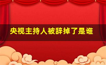 央视主持人被辞掉了是谁