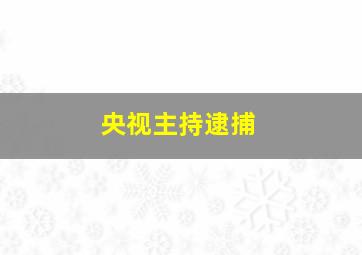 央视主持逮捕