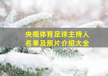 央视体育足球主持人名单及照片介绍大全