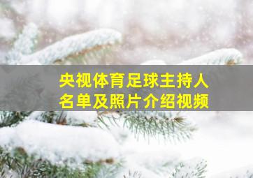 央视体育足球主持人名单及照片介绍视频