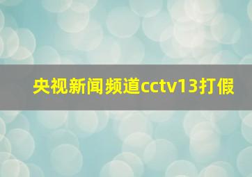 央视新闻频道cctv13打假