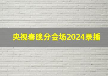 央视春晚分会场2024录播