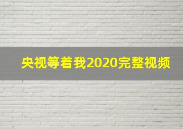 央视等着我2020完整视频