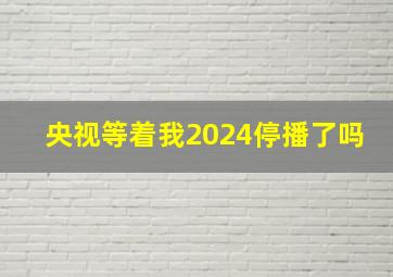 央视等着我2024停播了吗