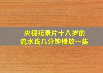 央视纪录片十八岁的流水线几分钟播放一集