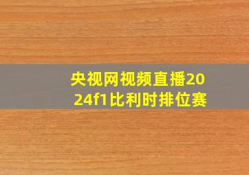 央视网视频直播2024f1比利时排位赛