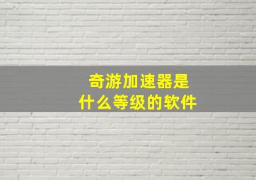 奇游加速器是什么等级的软件