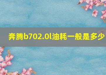 奔腾b702.0l油耗一般是多少