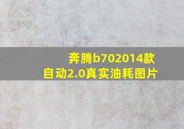 奔腾b702014款自动2.0真实油耗图片