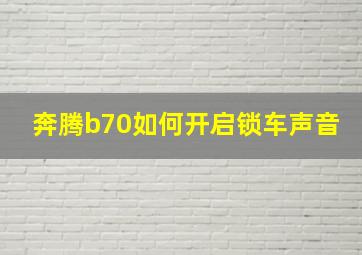 奔腾b70如何开启锁车声音