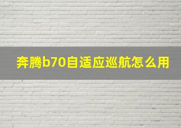 奔腾b70自适应巡航怎么用