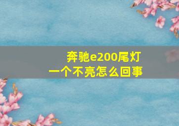 奔驰e200尾灯一个不亮怎么回事