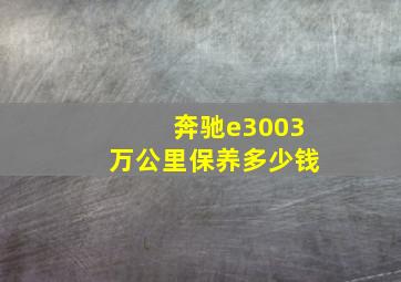 奔驰e3003万公里保养多少钱