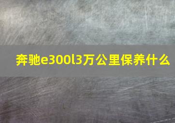 奔驰e300l3万公里保养什么