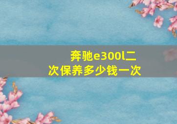 奔驰e300l二次保养多少钱一次