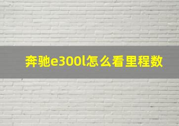 奔驰e300l怎么看里程数