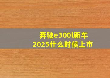 奔驰e300l新车2025什么时候上市