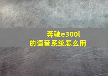 奔驰e300l的语音系统怎么用