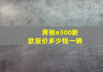 奔驰e300新款报价多少钱一辆