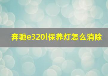 奔驰e320l保养灯怎么消除