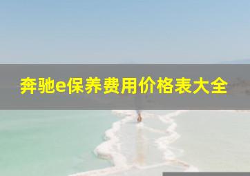 奔驰e保养费用价格表大全