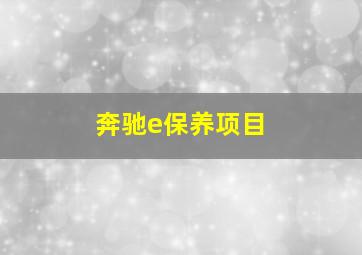 奔驰e保养项目