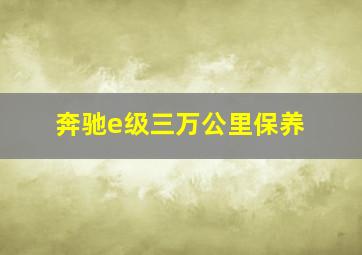 奔驰e级三万公里保养