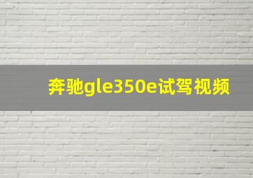 奔驰gle350e试驾视频