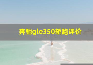 奔驰gle350轿跑评价