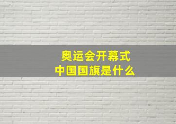 奥运会开幕式中国国旗是什么