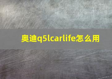 奥迪q5lcarlife怎么用