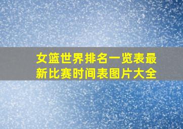 女篮世界排名一览表最新比赛时间表图片大全