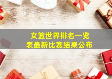 女篮世界排名一览表最新比赛结果公布