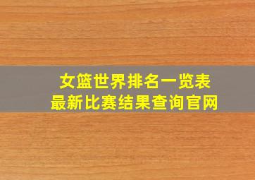 女篮世界排名一览表最新比赛结果查询官网