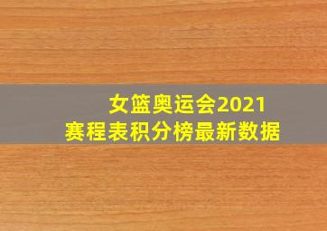 女篮奥运会2021赛程表积分榜最新数据