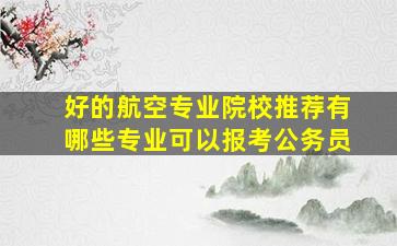 好的航空专业院校推荐有哪些专业可以报考公务员